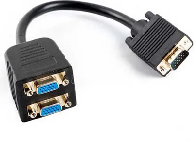 Zdjęcie produktu dla Lanberg AD-0020-BK, 0,2 m, VGA (D-Sub), 2 x VGA (D-Sub), Męska, Żeńska, Czarny