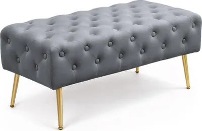 Produktbild von Samtbank gepolstert 100 cm MONACO Dunkelgrau