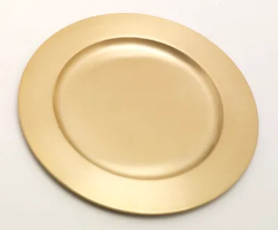 Produktbild von Kerzenteller, Dekoteller Messing Gold matt satiniert, Innen Ø 11 cm, Außen Ø 17 cm für Kerzen