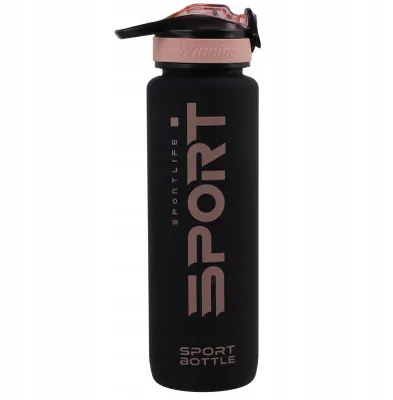 Produktbild von Trinkflasche 1L Mit Strohhalm Zeitmarkierung Motivations Sportflasche Auslaufsicher Bpa-Frei
