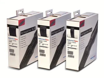 Produktbild von HellermannTyton Polyester-Geflechtschlauch schwarz 10m HLB15 BK