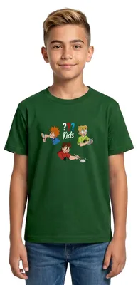 Produktbild von Spreadshirt Die Drei Fragezeichen Kids Detektive Teenager T-Shirt, 134/146 (9-11 Jahre), Forstgrün