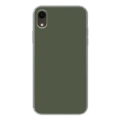 Produktbild von MuchoWow® Handyhülle Schutzhülle Hülle für iPhone XR Grün - Olive - Farbe - Grün - Fest - Olivgrün Silikon Softcase Handy Hülle - Schutzdeckel