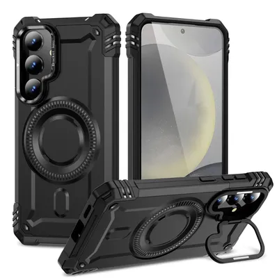 Produktbild von Für Samsung Galaxy S25 Plus Robuste TPU Hybrid MagSafe Ring Schutz Hülle Schwarz