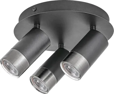 Produktbild von Rabalux 5071 Deckenleuchte 3 Spots Zircon, GU10, schwarz-silber, rund, Minimal, ø52mm