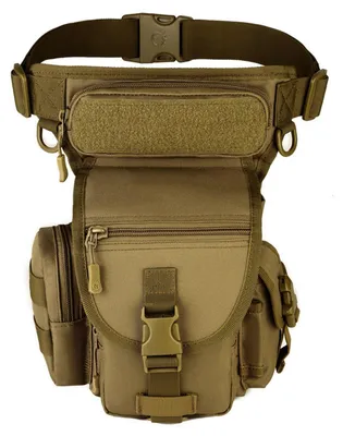 Produktbild von Taktische Beintasche wasserdicht MOLLE für Outdoor Sport Wandern Radfahren Klettern M Braun
