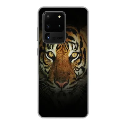 Produktbild von MuchoWow® Handyhülle Schutzhülle Hülle für Samsung Galaxy S20 Ultra Tiger - Licht - Augen Silikon Softcase Handy Hülle - Karteninhaber