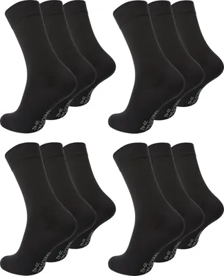 Produktbild von Paolo Renzo Business-Socken 12 Paar - Anzugssocken - Größe 43/46 - Schwarz