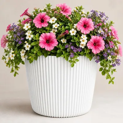 Productafbeelding van Prosperplast plantenpot Buckingham - ivoorwit - diameter 17 cm