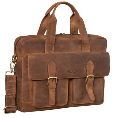 Produktbild von Benthill Aktentasche aus Leder - Lehrertasche Umhängetasche - Leder-Tasche Business - Echt-Leder Herren Arbeitstasche aus Büffelleder