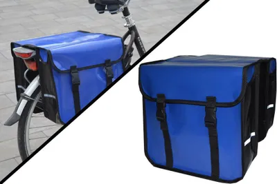 Produktbild von FAHRRADTASCHE Gepäckträgretache Fahrrad 26" 28" Doppel Tasche Gepäckträger PVC BLAU