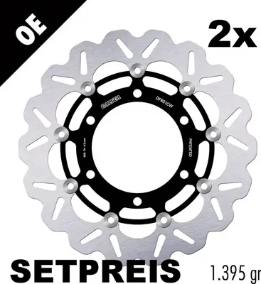 Image de Kit disque de frein Galfer 2x DF651CW WAVE® flottant avant 310x5mm pour Triumph Daytona Sprint Trophy Sport Speed Triple i 750 - 1200 ccm année 1991 - 2014