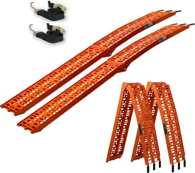 Produktbild von TRUTZHOLM 2 x Auffahrrampe klappbar 228 cm Traglast 680 kg Alu orange gelocht Rampen Motorradrampen