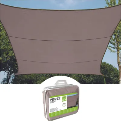 Produktbild von Perel Sonnensegel 3.6 x 3.6 m, quadratisch für Garten und Terrasse, wasserabweisendes Polyester 160