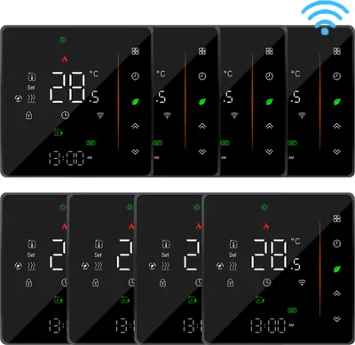 Produktbild von 8X WiFi Intelligent Raumthermostat Thermostat, Warmwasserbereitung, wifi fußbodenheizung APP Control Voice Heizung Kompatibel mit Alexa/Google für zu Hause 5A - Schwarz