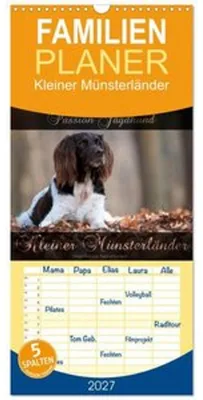 Immagine prodotto di Calendario familiare 2027 - Passione cani da caccia - Piccolo Münsterländer, con 5 colonne (calendario da parete, 21 x 45 cm) CALVENDO