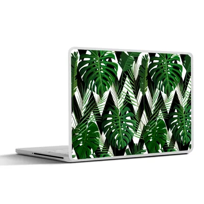 Produktbild von MuchoWow® Laptop Aufkleber Sticker Cover Monstera - Schwarz und Weiß - Muster 32.5x23.5 cm - Sticker für Laptop - Selbstklebend