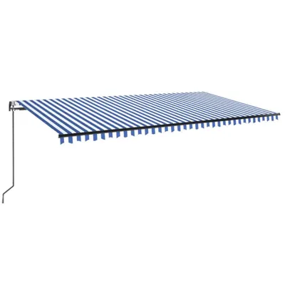 Immagine prodotto di vidaXL Tenda da sole automatica con LED e sensore vento 600x350 blu e bianco