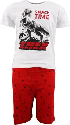 Produktbild von Jurassic World T-Rex Kinder Schlafanzug Pyjama – Weiß / 104