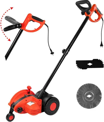 Produktbild von Grafner 2in1 Rasenkantenschneider und Fugenbürste, mit Messer und Bürste, ergonomischer Teleskopstiel, 3-fach einstellbare Schnitttiefe, Führungsschiene für präzise Kanten und saubere Fugen