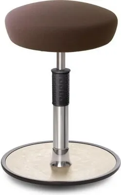 Produktbild von Sitz- Stehhocker Free Regular Hutsitz Gestrick Braun chrom /cremeweiß.