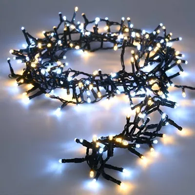 Produktbild von LED Lichterkette Aussen Schwarzes Kabel Warmweiß/Kaltweiss 20m Timer