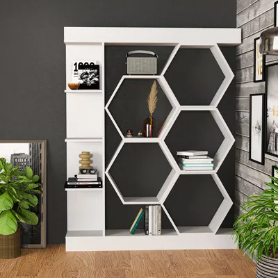 Produktbild von Skye Decor, Sueno - White, Bücherregale, Weiß, 140 x 177,4 x 29,6 cm