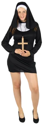 Produktbild von y Nonne kurz Kostüm für Damen Gr. S-XL, Größe:L