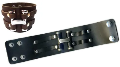 Immagine prodotto di Bracciale in pelle The Rock Shop - Colore: nero