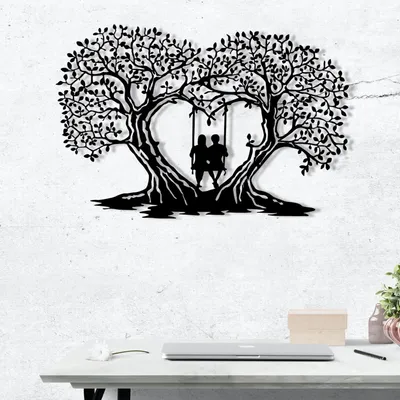 Produktbild von Wallity, Love, Wanddeko, Schwarz, Metall, 65 x 43 cm
