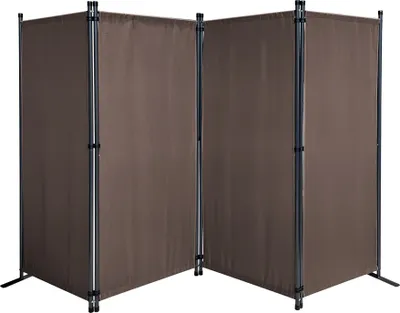 Produktbild von Paravent 4 Teilig 165 x 220 cm Beigegrau - Garten & Balkon Sichtschutz Stellwand Innen & Außen - Raumteiler Trennwand Faltbar Blickdicht & Wetterfest
