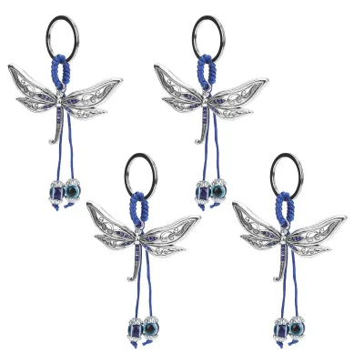 Image de Porte-clés libellule mauvais oeil, porte-clés mauvais oeil, porte-clés décoratif mauvais oeil, porte-clés mauvais oeil bleu, porte-clés libellule, porte-clés amulette mauvais oeil