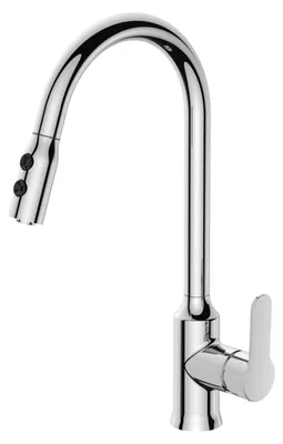 Produktbild von Aica Ausziehbare Kš¹chenarmatur Einhebel Einloch KTW 2 Strahlarten Spš¹le Zink-Kupfer Chrom