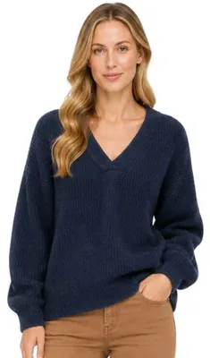 Produktbild von Damen Kaschmirpullover Rodier locker dunkelblau S