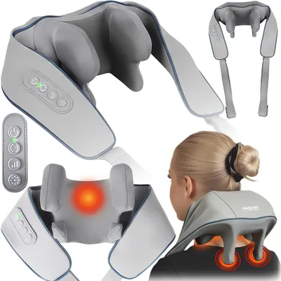 Productafbeelding van Draadloze Shiatsu-massageapparaat voor nek en rug, Neo-Sport NS-505, met 3 verwarmingsstanden