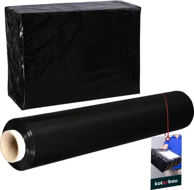 Produktbild von KOTARBAU® Fólia na balenie Stretch fólia 2,6 kg | D 350 m Š 50 cm | Stretch fólia čierna Stretch fólia v roli Baliaca fólia Pohyblivá fólia na nábytok Stretch fólia