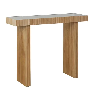 Produktbild von SVITA ALVARO Konsolentisch Rattanoptik Flur Schmal 110x38x85 Natur