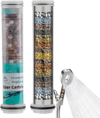 Productafbeelding van Douchefilters - Vervangingspatronen voor handdouches - Onthardt hard water - Verwijdert chloor en zware metalen voor huid en haar