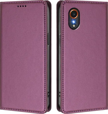 Image de Etui en cuir pour Samsung Galaxy Xcover7, étui magnétique en cuirPolyuréthaneavec support Violet