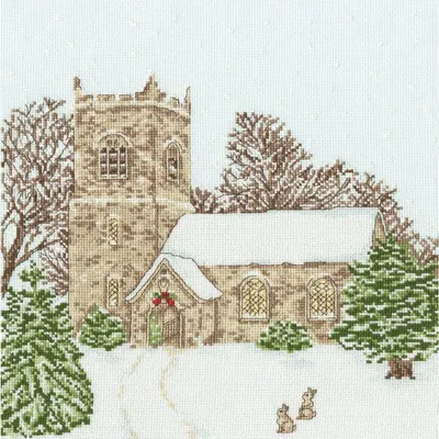 Produktbild von Bothy Threads Kreuzstich Set "Landgut: Landkirche", Zählmuster, XSS16, 26x26cm