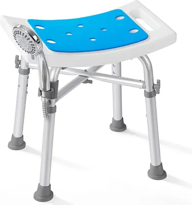 Obrázok produktu pre Sprchová stolička pre seniorov, do 227 kg, výškovo nastaviteľná 34-52 cm, protišmyková, pre kúpeľňu
