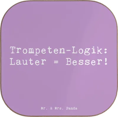 Produktbild von Mr. & Mrs. Panda Tassenuntersetzer Spruch Trompeten Weisheit - Lavendeltraum - Geschenk, Untersetzer Glas, Gläser, gläseruntersetzer, Instrument, Lernen, für, Trompeter