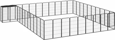 Obrázok produktu pre Ohrádka pre psov 42 panelov čierna 50x100 cm práškovaná oceľ