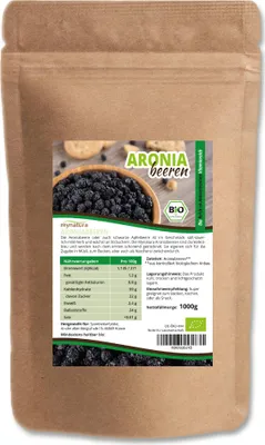 Produktbild von Getrocknete  Aroniabeeren – intensiver Geschmack & vielseitig einsetzbar | Mynatura 2Kg