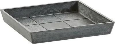 Obrázok produktu pre Miska Ecopots štvorcová 18×18 cm, výška 2,5 cm, sivá
