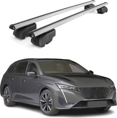 Image de Barres de toit Transversales pour Peugeot 308 Break 2021-2023 Alu Gris ABE
