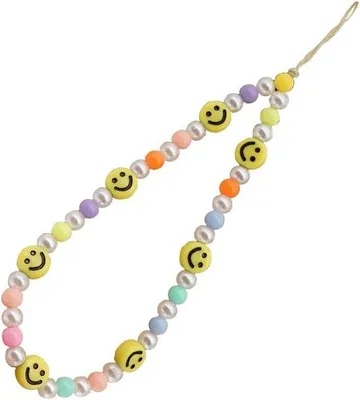 Produktbild von Bunte Acryl Stern Perlen Telefonkette Boho Smartphone Schmuck
