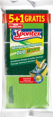 Produktbild von Spontex Reinigungsschwamm Duo Anti-Fett f. sort. 6er Pack
