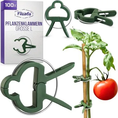Produktbild von Famanu Pflanzenclips L für Tomaten, Rosen und Kletterpflanzen - 100 Stück