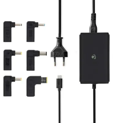 Produktbild von Nedis Notebook Adapter - GaN - 65 W - 5 / 9 / 12 / 15 / 20 V DC - 2.4 / 3.0 / 3.25 A - Vorrichtung: Notebook / Smartphone / Tablet - Euro / Typ-C (CEE 7/16)